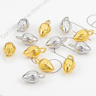 Mặt dây chuyền hoa sen bằng thép không gỉ Phụ kiện trang sức tự làm Vàng 18k Lotus Bud Charms