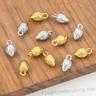 Mặt dây chuyền hoa sen bằng thép không gỉ Phụ kiện trang sức tự làm Vàng 18k Lotus Bud Charms