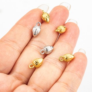 Mặt dây chuyền hoa sen bằng thép không gỉ Phụ kiện trang sức tự làm Vàng 18k Lotus Bud Charms