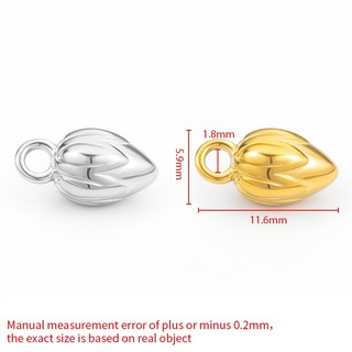 Mặt dây chuyền hoa sen bằng thép không gỉ Phụ kiện trang sức tự làm Vàng 18k Lotus Bud Charms