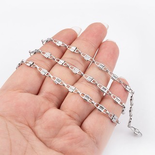 Vết lõm bằng thép không gỉ Chuỗi hình khóa đôi Chuỗi mỏng Phụ kiện trang sức tự làm