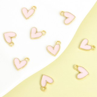 20 Chiếc Màu Kẹo Mini Hình Trái Tim Men Quyến Rũ, Cặp Đôi Dễ Thương Trang Sức Nhỏ Giọt Dầu Hợp Kim Phụ Kiện Vòng Tay Thời Trang Vòng Cổ Bông Tai Dây Xích Điện Thoại DIY Nhiều Màu Sắc Trái Tim Tình Yêu Mặt Dây Chuyền