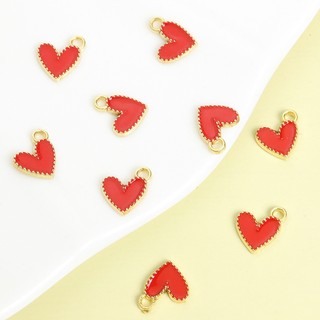 20 Chiếc Màu Kẹo Mini Hình Trái Tim Men Quyến Rũ, Cặp Đôi Dễ Thương Trang Sức Nhỏ Giọt Dầu Hợp Kim Phụ Kiện Vòng Tay Thời Trang Vòng Cổ Bông Tai Dây Xích Điện Thoại DIY Nhiều Màu Sắc Trái Tim Tình Yêu Mặt Dây Chuyền