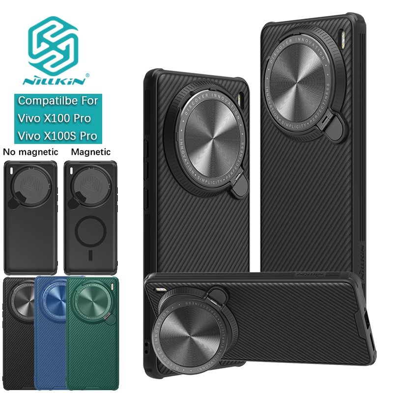 Nillkin Cho Vivo X200 Ultra / X200 Pro Mini / X100 Pro / X100S Pro Camshield ProP PC TPU Chống Sốc Chống Rơi Bảo Vệ Ống Kính Máy Ảnh Chân Đế Ốp Lưng Cứng Từ Tính Vỏ Điện Thoại Ca