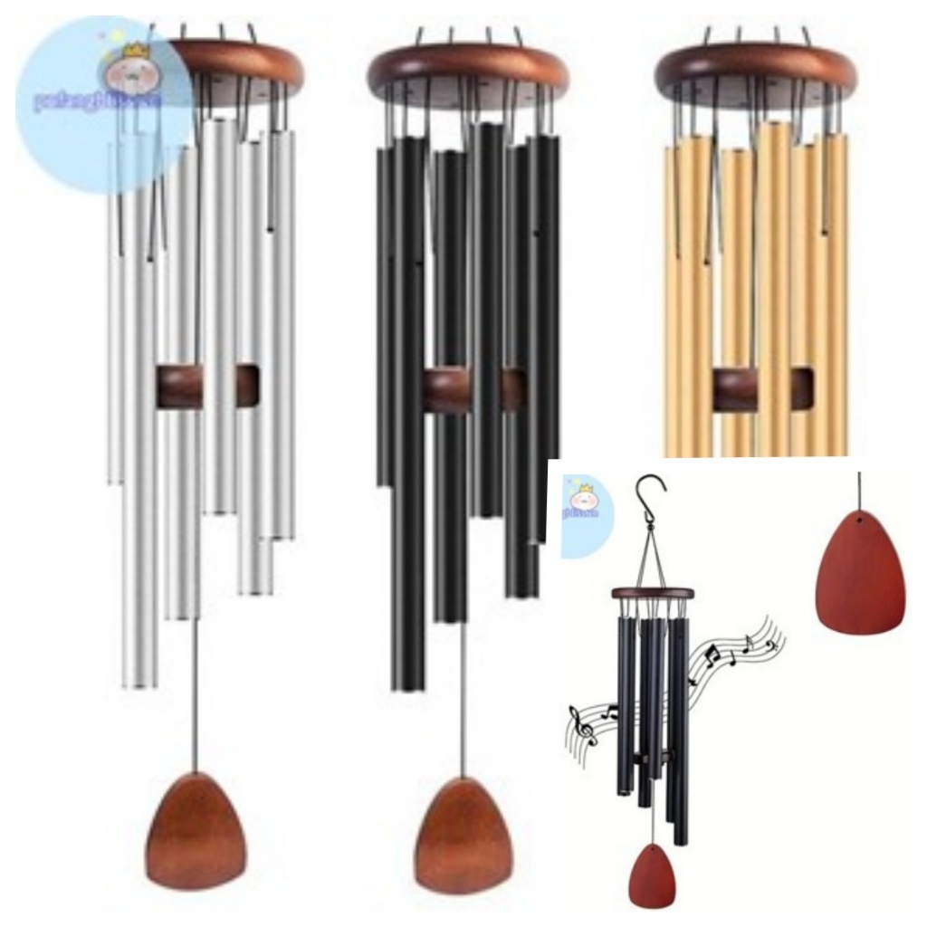 Pufangbliss Cổ Điển 26 Inch Ống Nhôm Chuông Gió Có Thẻ Trang Trại Sân Vườn Ban Công Hành Lang Trang Trí VN