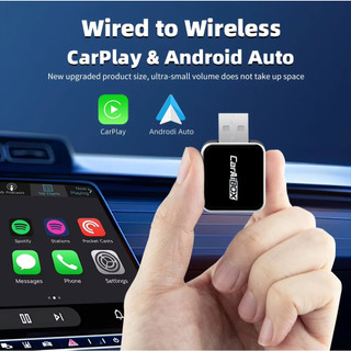 Mới 2 Trong 1 CP + AA Carplay Android Auto Mini Box Bộ Chuyển Đổi Carplay Không Dây Có Dây Sang Không Dây Cho USB / Type-C Dongle Cắm Và Chạy