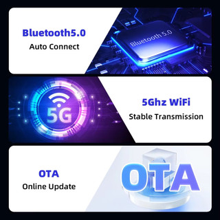 Mới 2 Trong 1 CP + AA Carplay Android Auto Mini Box Bộ Chuyển Đổi Carplay Không Dây Có Dây Sang Không Dây Cho USB / Type-C Dongle Cắm Và Chạy