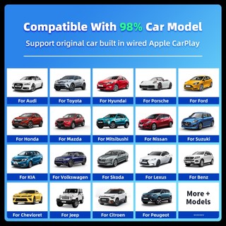 Mới 2 Trong 1 CP + AA Carplay Android Auto Mini Box Bộ Chuyển Đổi Carplay Không Dây Có Dây Sang Không Dây Cho USB / Type-C Dongle Cắm Và Chạy