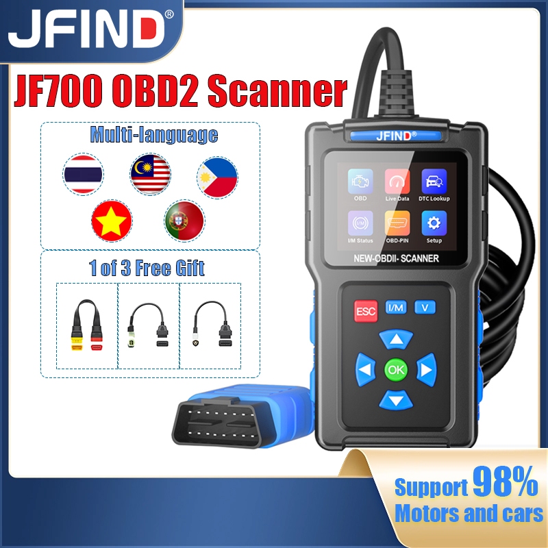 【Tiếng Việt】Máy quét ô tô JFIND JF700 Đầu đọc mã 2 Kiểm tra chế độ điện áp Pin OBD Chế độ 6 chế độ 8 Kiểm tra Đầu đọc mã lỗi động cơ ô tô CÓ THỂ Công cụ chẩn đoán cho tất cả các loại xe OBDII kể từ năm 1996 và mới hơn