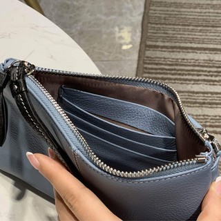 Thời Trang Mới Da Thật Chính Hãng Ví Dài Nữ Dây Kéo Đa Năng Ví Đựng Tiền Xu Lớp Đầu Tiên Da Bò