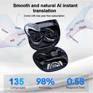 Tai nghe dịch thuật thời gian thực MD528 AI Bluetooth 5.3 hỗ trợ nhiều ngôn ngữ ​​Tai nghe nhét tai Mini BT