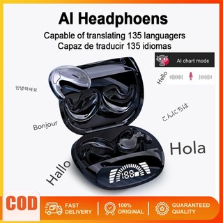 Tai nghe dịch thuật thời gian thực MD528 AI Bluetooth 5.3 hỗ trợ nhiều ngôn ngữ ​​Tai nghe nhét tai Mini BT
