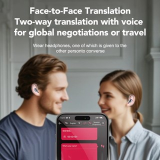 Tai nghe dịch thuật thời gian thực MD528 AI Bluetooth 5.3 hỗ trợ nhiều ngôn ngữ ​​Tai nghe nhét tai Mini BT