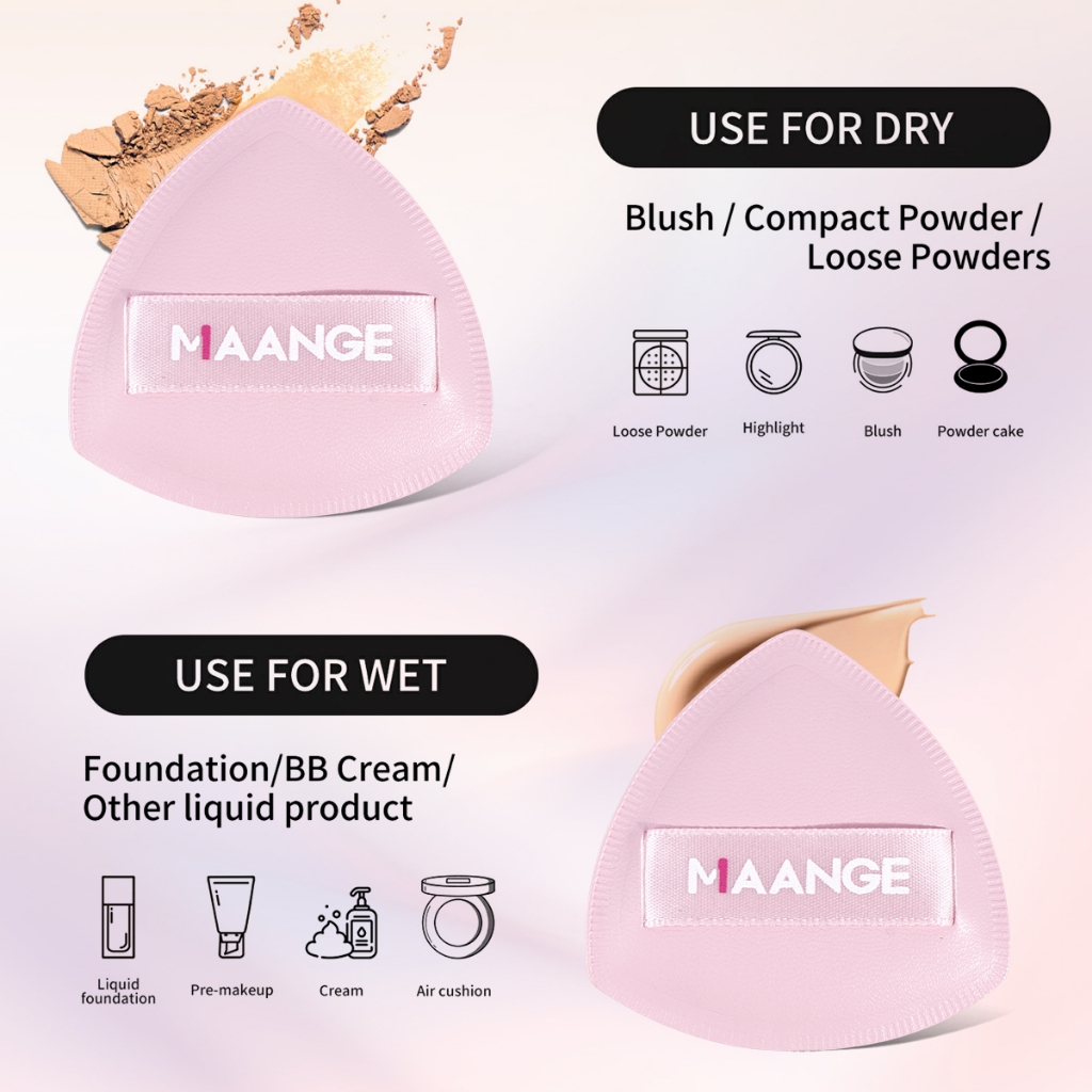 Ảnh Mút Tán Kem Nền MAANGE sử dụng ướt và khô đa năng với hộp đựng 51144 3