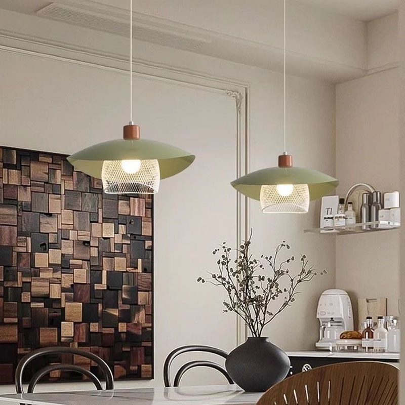 Đèn chùm lưới sắt cổ điển, Đèn trần mặt dây chuyền Led xanh thời trung cổ, Thanh bàn ăn Cafe Đèn thả trang trí