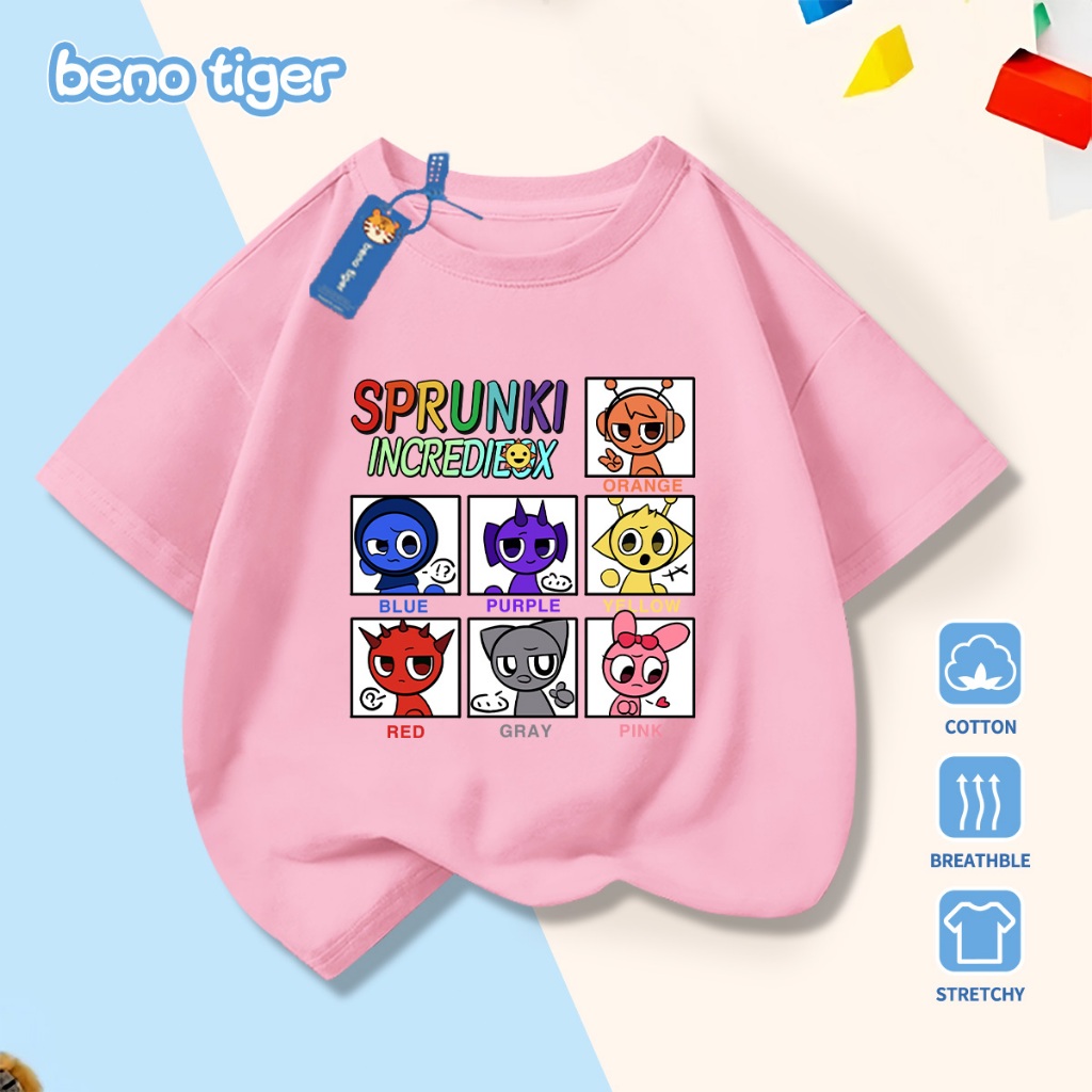 Áo thun bé trai BenoTiger áo phông cộc tay cho bé in hình Rhythm Box chất thun cotton mềm mịn thấm hút mồ hôi