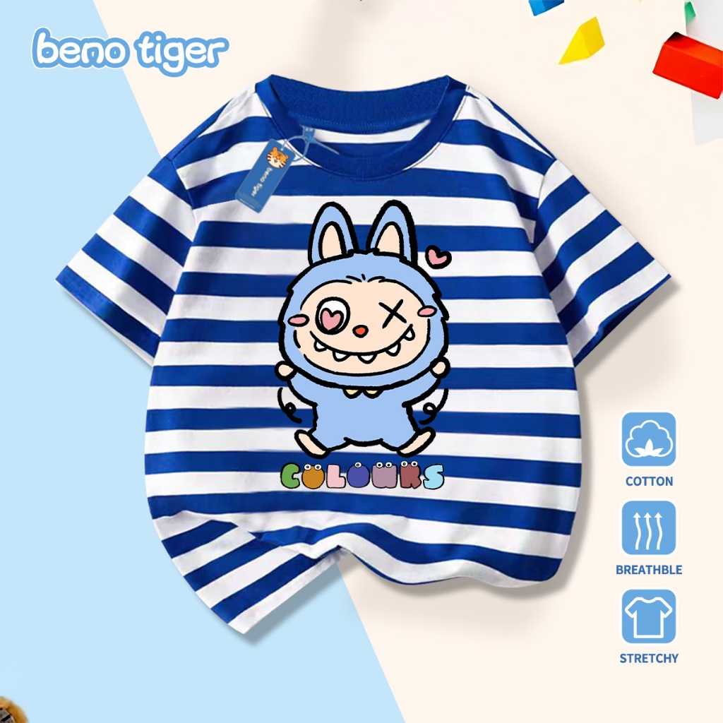 Áo thun bé trai BenoTiger áo phông cộc tay cho bé in hình Capybara chất thun cotton mềm mịn thấm hút mồ hôi