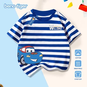 Áo thun bé trai BenoTiger áo phông cộc tay cho bé in hình Capybara chất thun cotton mềm mịn thấm hút mồ hôi
