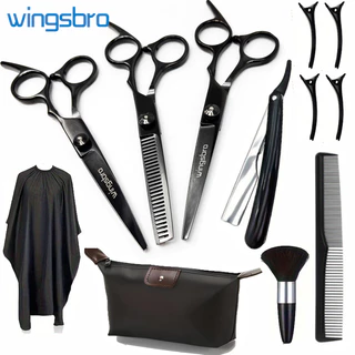 Bộ Kéo Cắt Tóc Chuyên Nghiệp wingsbro, Bộ Cắt Tóc Tại Nhà / Bộ Kéo Mỏng Salon, Kéo Làm Tóc Bằng Thép Không Gỉ