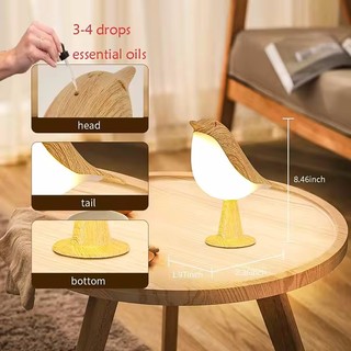 3 Màu Magpie Chim Đèn Ngủ Có Thể Điều Chỉnh Độ Sáng Đèn LED Điều Khiển Cảm Ứng Hương Liệu Trang Trí Không Khí Để Bàn Chiếu Sáng