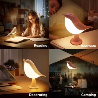 3 Màu Magpie Chim Đèn Ngủ Có Thể Điều Chỉnh Độ Sáng Đèn LED Điều Khiển Cảm Ứng Hương Liệu Trang Trí Không Khí Để Bàn Chiếu Sáng