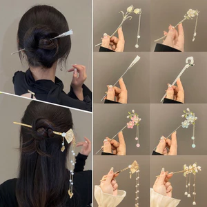 Trâm Cài Tóc Cổ Điển - Chạm Khắc Hoa 3D + Mạ Vàng Không Phai