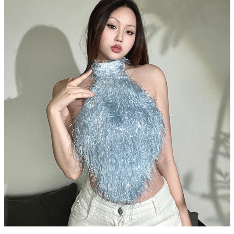 Klalien Áo Dây Lưng Không Tay Hình Eo Sang Trọng Cảm Giác Thiết Kế Mỏng Phù Hợp Với Phong Cách Đa Năng Ngọt Ngào Thường Ngày 2025 Thời Trang Phụ Nữ Mới