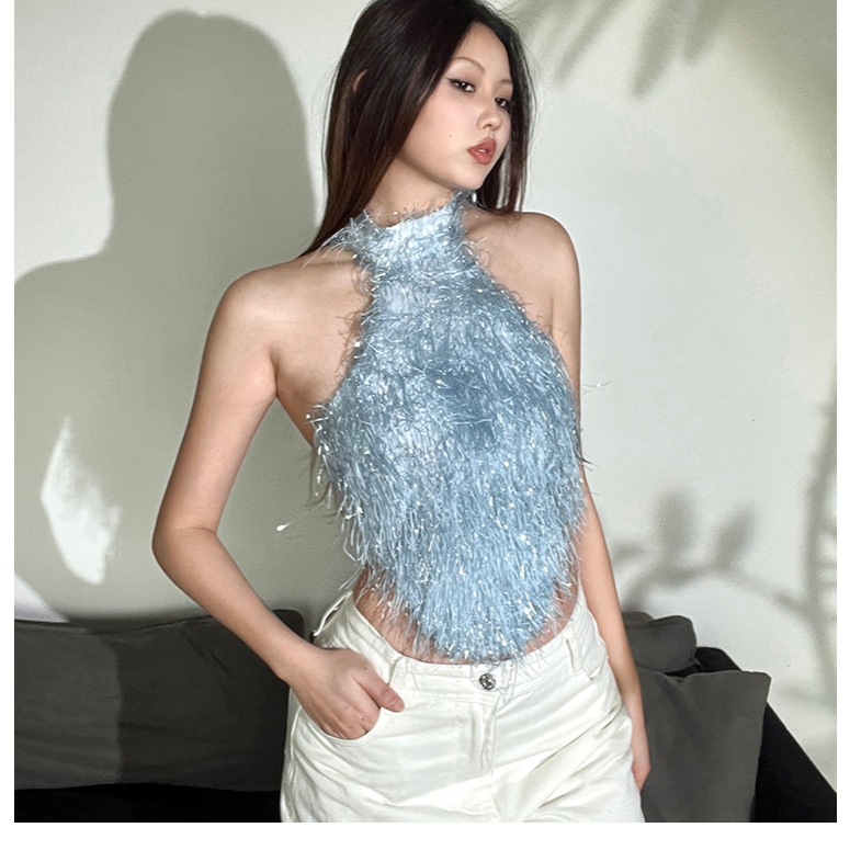 Klalien Áo Dây Lưng Không Tay Hình Eo Sang Trọng Cảm Giác Thiết Kế Mỏng Phù Hợp Với Phong Cách Đa Năng Ngọt Ngào Thường Ngày 2025 Thời Trang Phụ Nữ Mới