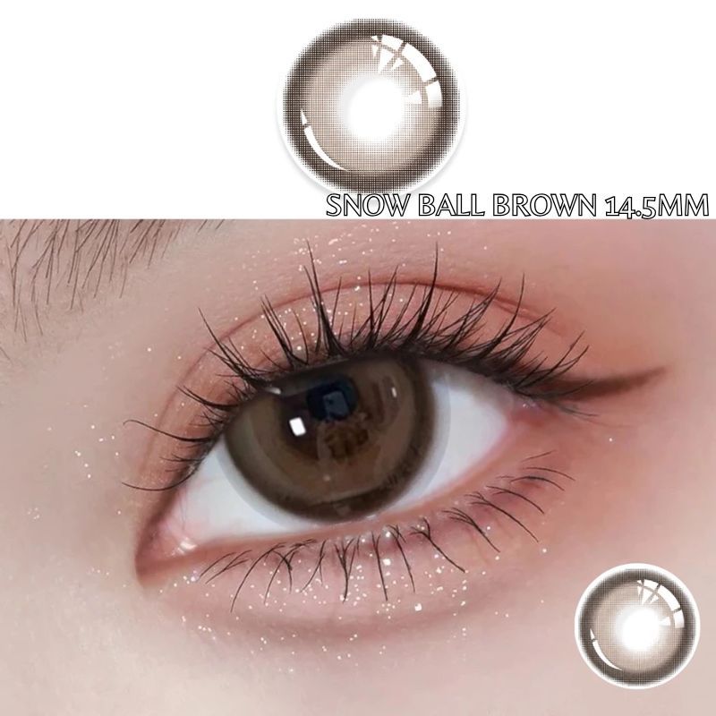 Irislens 1 Cặp Kính áp tròng MCK1 0 ~ 4 Độ Mỹ Phẩm Mềm SNOW BALL Màu Nâu