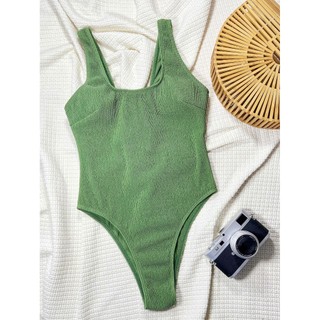 Đồ Bơi Nữ Màu Xanh Bình Một Mảnh Lưng Bikini Tắm Phù Hợp Với Đệm Đồ Bơi