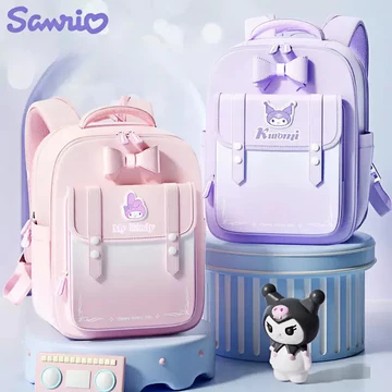 Balo chống gù trẻ em Sanrio mới, cặp đi học cho học sinh tiểu học lớp 1-6, ba lô bé gái, ba lô Kuromi, ba lô trẻ em siêu nhẹ chống thấm nước dung tích lớn