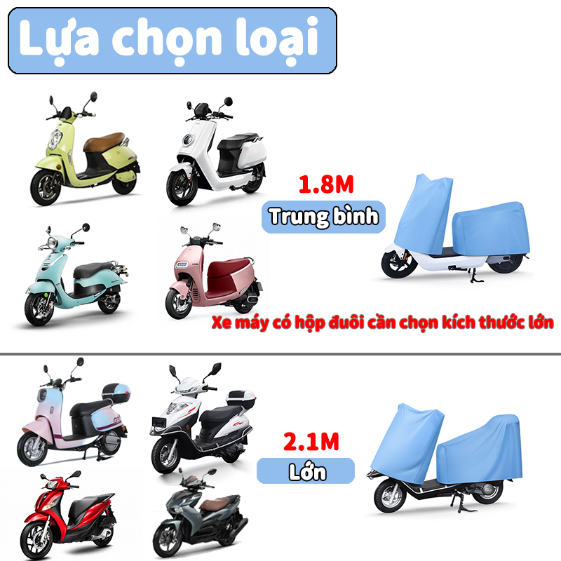Vải Oxford dày Bạt Phủ Xe Máy，Bạt Trùm Xe Máy Bảo vệ xe máy điện của bạn khỏi ánh sáng mặt trời, nước, chim, cây cối, bụi bẩn