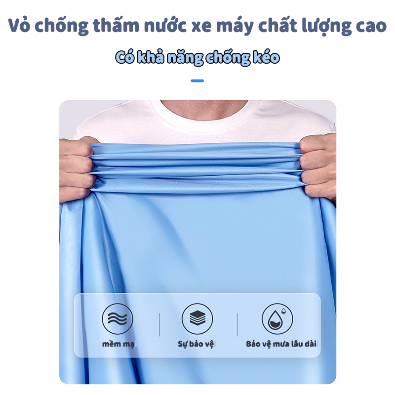 Vải Oxford dày Bạt Phủ Xe Máy，Bạt Trùm Xe Máy Bảo vệ xe máy điện của bạn khỏi ánh sáng mặt trời, nước, chim, cây cối, bụi bẩn