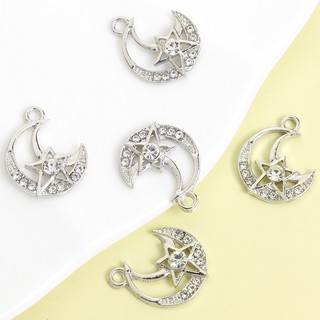 10 Chiếc Ramadan Ngôi Sao & Mặt Trăng Quyến Rũ Với Kim Cương Giả Sáng Bóng Kẻ Sọc, Dây Chuyền Xương Đòn Tính Khí, Dây Chuyền, Vòng Tay, Bông Tai Và Treo Đồ Trang Trí DIY Thiết Kế Rỗng Mặt Dây Hợp Kim