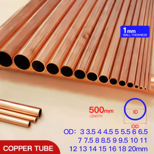 Fuyi ống đồng dày tường 1mm OD 3-20mm chiều dài 500mm đường kính ngoài 3 3.5 4 4.5 5 5.5 6 6.5 7 7.5 8 8.5 9 9.5 10 11 12 13 14 15 16 17 18 19 20mm tròn thẳng Ống ống