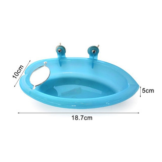 Nhựa Chim Bồn Tắm Vẹt Ăn Tắm Tắm Bát Thức Ăn Cho Chim Có Gương Hộp Tắm Đồ Chơi Chim Lồng Phụ Kiện
