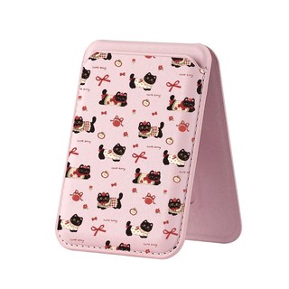 Dễ Thương Họa Tiết Mèo Đen Đứng Ví Đựng Thẻ Cho iPhone 15pro 15promax 14 14promax 14pro 16 16 plus 16 Pro Max