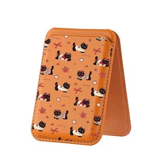 Dễ Thương Họa Tiết Mèo Đen Đứng Ví Đựng Thẻ Cho iPhone 15pro 15promax 14 14promax 14pro 16 16 plus 16 Pro Max