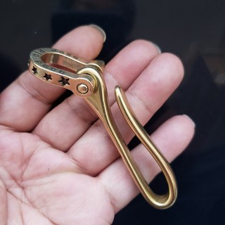 Móc khóa chữ U bằng đồng thau nguyên khối hạng nặng Móc thắt lưng có còng D Chiều dài: 9,5cm