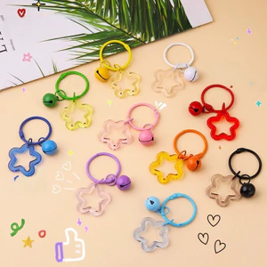 Màu Acrylic Năm Cánh Ngôi Sao Móc Khóa Quà Tặng Tai Nghe Đồ Trang Trí Nhỏ Tươi Cặp Đôi Túi Trang Trí Tự Làm Điện Thoại Mặt Dây Chuyền Trang Sức