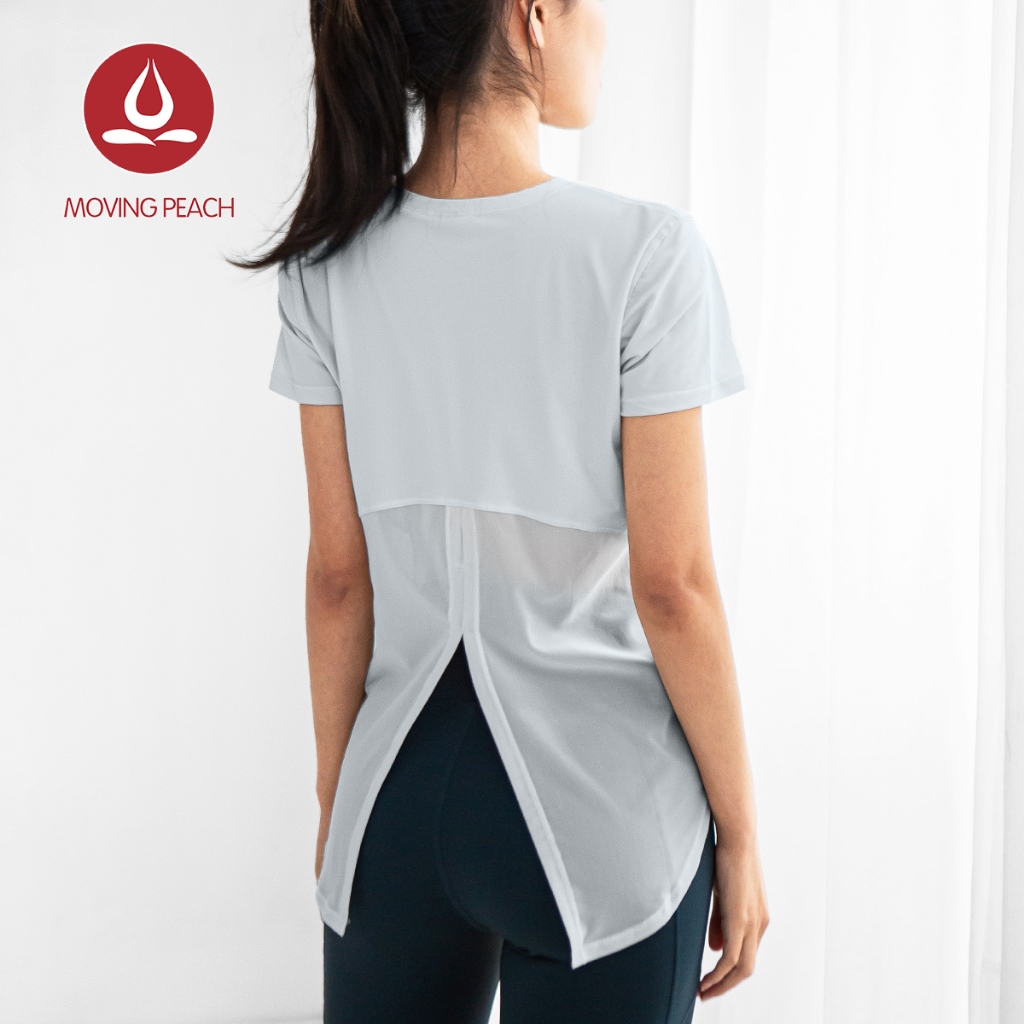 Ảnh MOVING PEACH Áo thun tập yoga fitness nhanh khô dành cho nữ 2