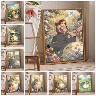 Mozi ✨40 * 50cm / 30 * 40cm Hayao Miyazaki Hàng Xóm Của Tôi Totoro Tự Làm Tranh Sơn Dầu Kỹ Thuật Số Tranh Đầy Tranh Vẽ Tay Tranh Acrylic Tranh Trang Trí Nhà Cửa Tranh