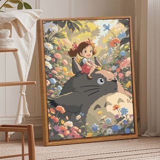 Mozi ✨40 * 50cm / 30 * 40cm Hayao Miyazaki Hàng Xóm Của Tôi Totoro Tự Làm Tranh Sơn Dầu Kỹ Thuật Số Tranh Đầy Tranh Vẽ Tay Tranh Acrylic Tranh Trang Trí Nhà Cửa Tranh