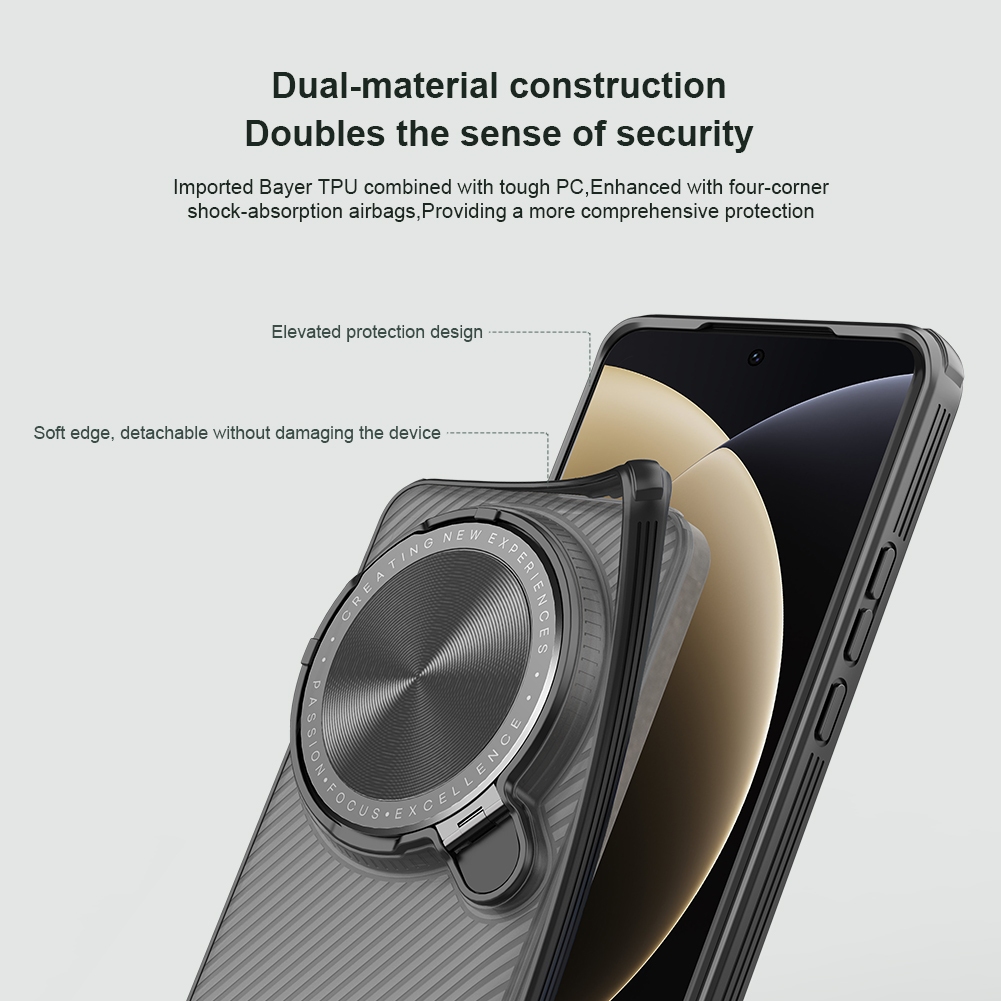 Nillkin Cho Xiaomi 15 Ultra Camshield ProP PC TPU Chống Sốc Từ Bảo Vệ Ống Kính Máy Ảnh Chân Đế Ốp Lưng Cứng Vỏ Điện Thoại Vỏ