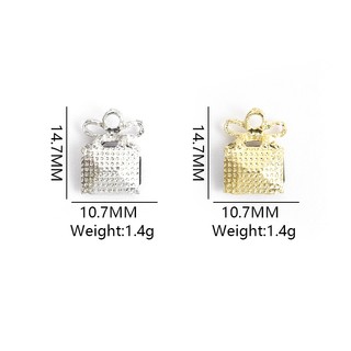 10 Chiếc Kim Cương Giả Pha Lê Nhiều Màu Inlay Nơ Chai Nước Hoa Quyến Rũ, Hình Vuông Sáng Bóng Dễ Thương Với Thiết Kế Nơ Mặt Dây Hợp Kim Cho DIY Vòng Cổ Thời Trang Vòng Tay Bông Tai Túi Phụ Kiện