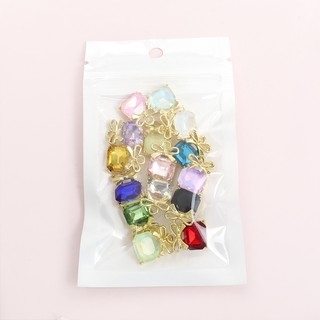 10 Chiếc Kim Cương Giả Pha Lê Nhiều Màu Inlay Nơ Chai Nước Hoa Quyến Rũ, Hình Vuông Sáng Bóng Dễ Thương Với Thiết Kế Nơ Mặt Dây Hợp Kim Cho DIY Vòng Cổ Thời Trang Vòng Tay Bông Tai Túi Phụ Kiện
