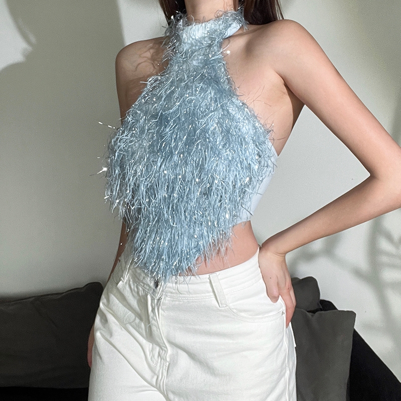 Cutenew Áo Vest Gợi Cảm Lưng Dây Tắt Tay Skinny Cá Tính Niche Nóng Gà Con Nhìn Mỏng Hơn Thời Trang Không Khí Phong Cách Nóng Mới