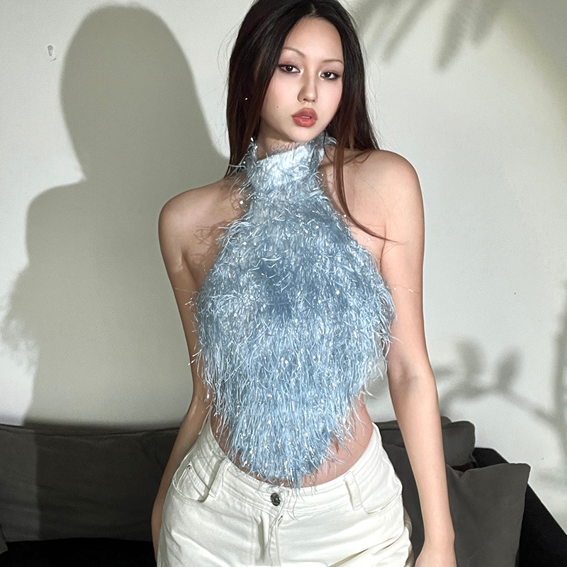 Cutenew Áo Vest Gợi Cảm Lưng Dây Tắt Tay Skinny Cá Tính Niche Nóng Gà Con Nhìn Mỏng Hơn Thời Trang Không Khí Phong Cách Nóng Mới