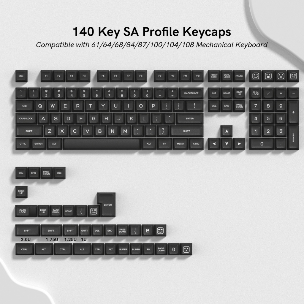 Pbt Black Jade Keycap, 140 Phím Double Shot SA Profile Bộ Mũ Chìa Khóa Tối Giản Cho Cherry MX Switch Bàn Phím Cơ | BigBuy360 - bigbuy360.vn