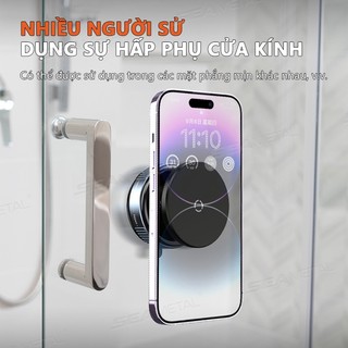 Giá đỡ điện thoại di động gắn trên ô tô từ tính SEAMETAL Hấp phụ chân không 360° Giá đỡ hút siêu mạnh xoay cho Iphone12-15